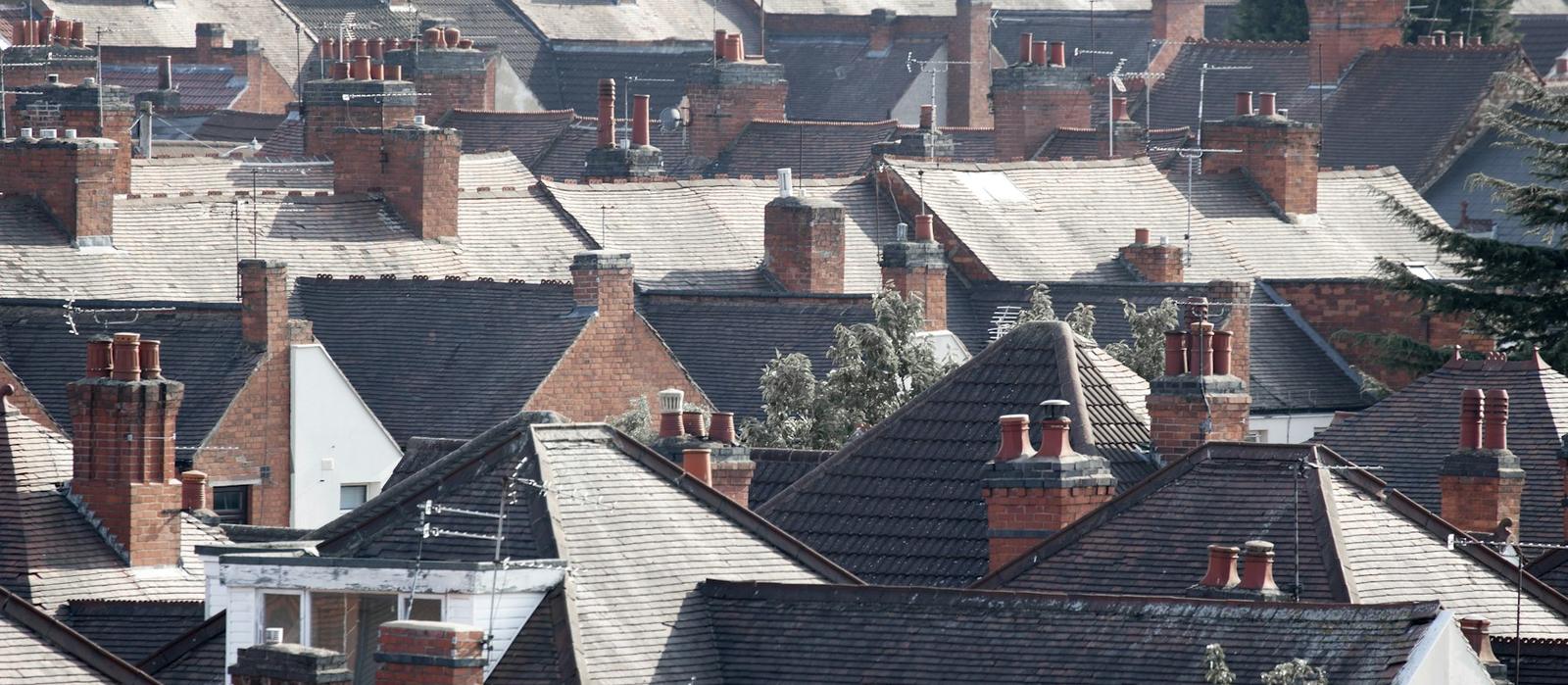 Rooftops across a residential neighbourhood