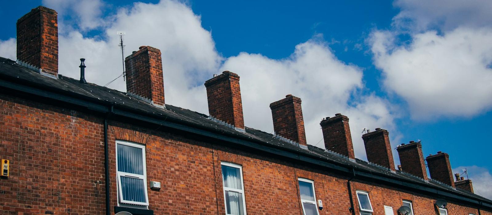 A row of brick terraced houses
