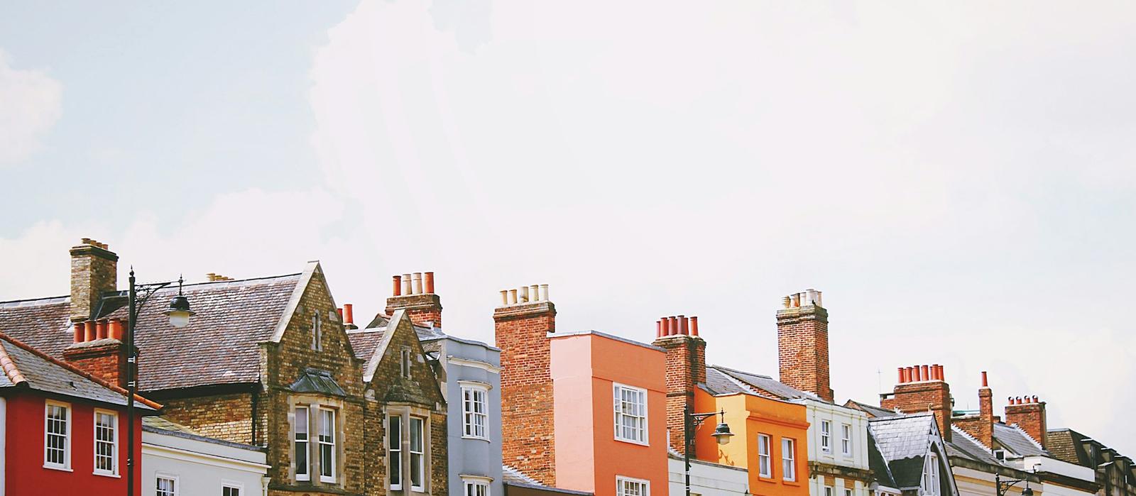 A row of colourful terraced houses