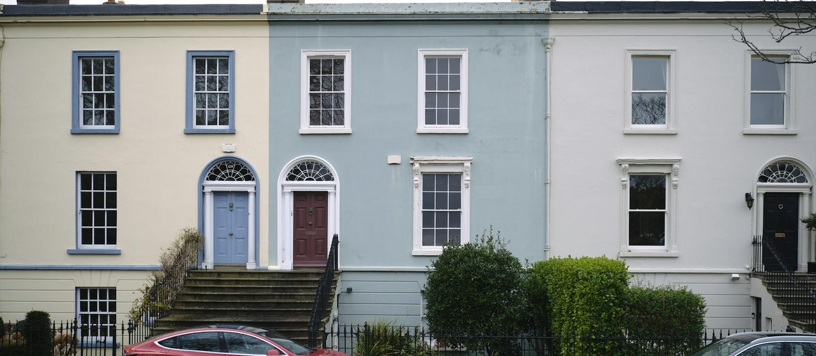Painted Victorian terraced houses