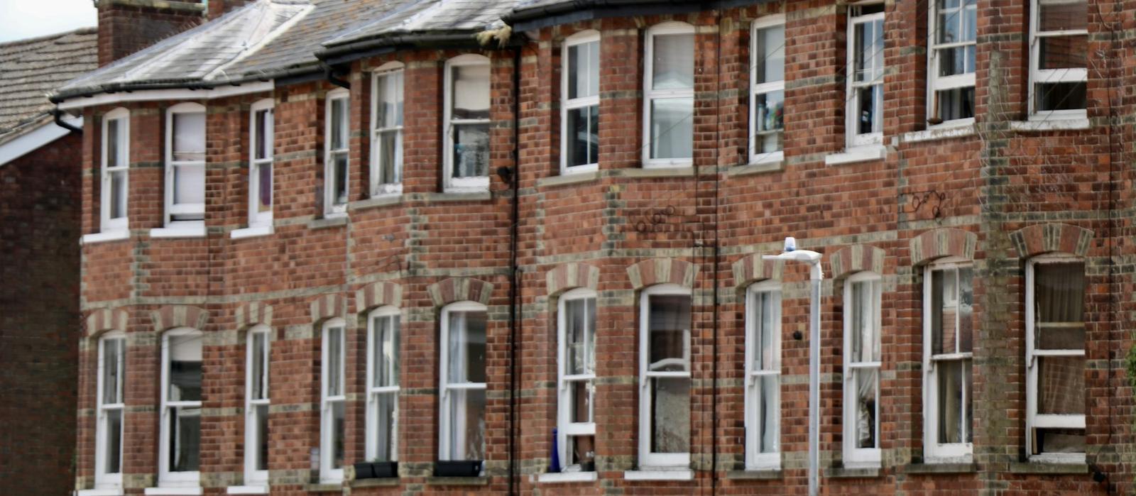 A row of red-brick terraced houses